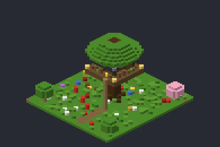 Refúgio na Árvore da Aurora no Minecraft