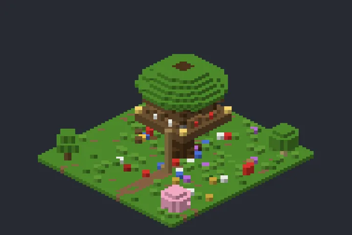 Refúgio na Árvore da Cascata no Minecraft