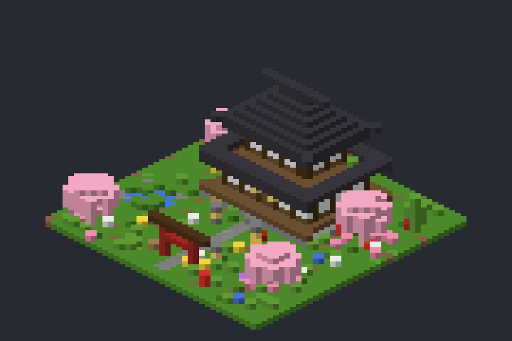 Residência Japonesa do Pinheiro no Minecraft