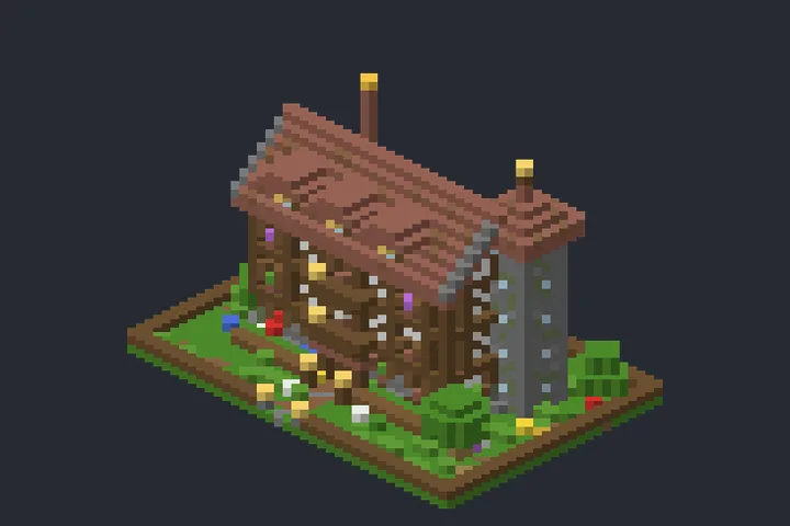 Sobrado Medieval do Inverno no Minecraft