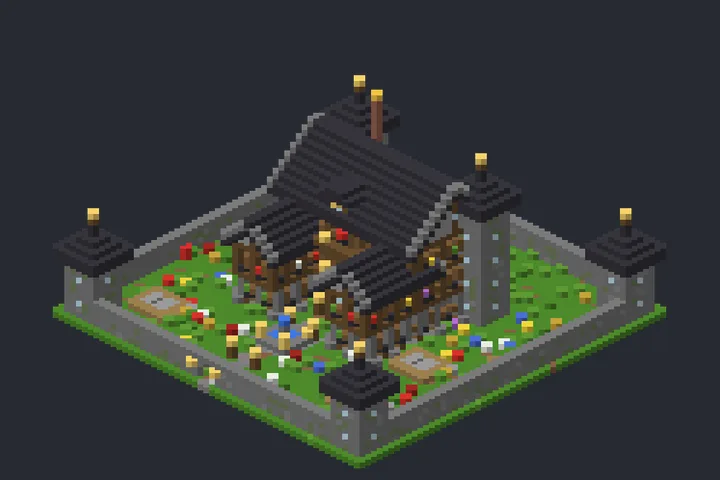 Solar Medieval da Vila no Minecraft