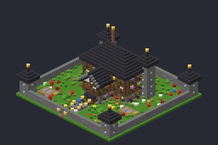 Solar Medieval das Hortênsias no Minecraft