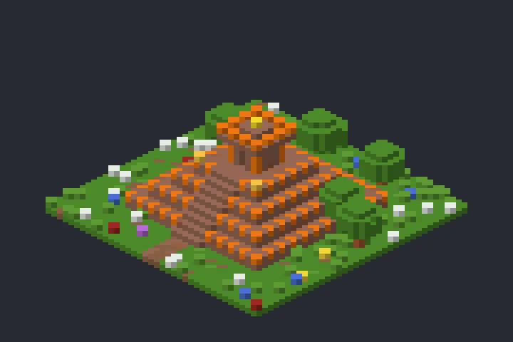 Templo da Pirâmide do Pôr do Sol no Minecraft