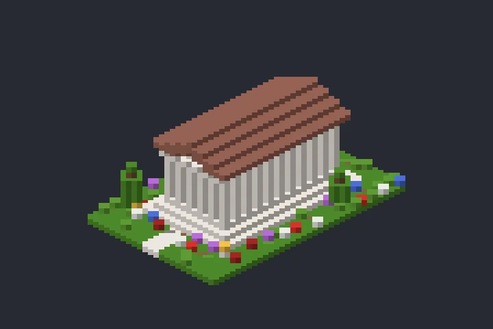 Templo de Colunas da Lagoa no Minecraft