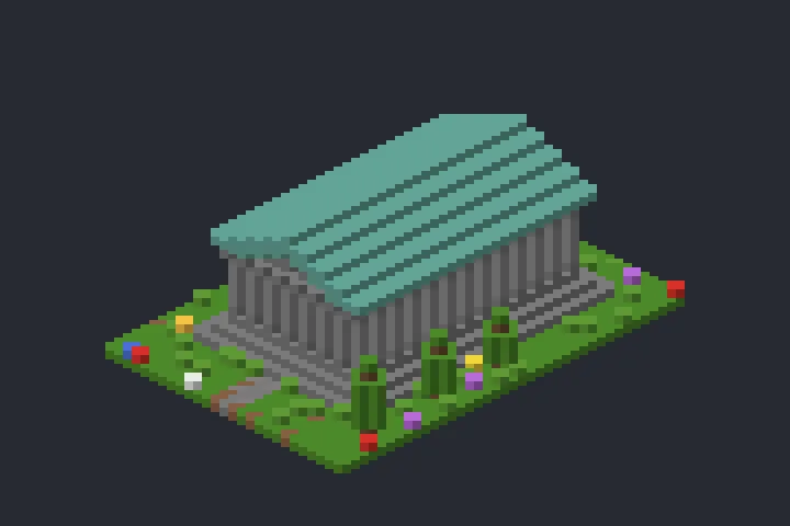 Templo de Colunas do Bosque no Minecraft