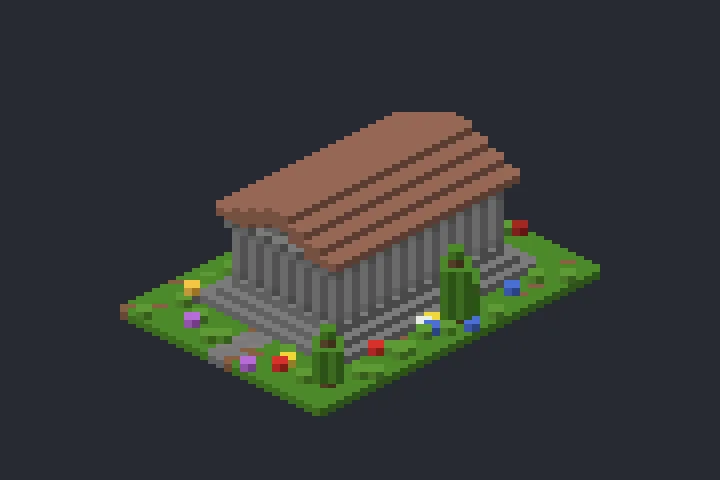 Templo Grego do Lago no Minecraft