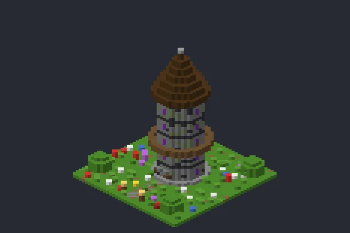 Torre do Feiticeiro da Cascata no Minecraft