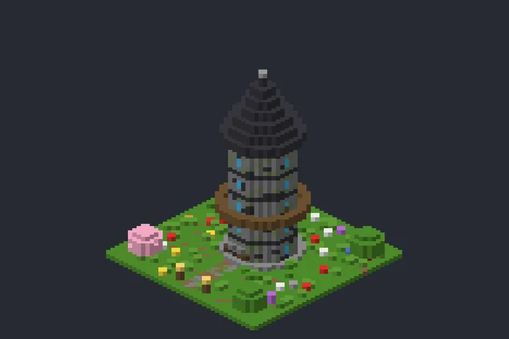 Torre do Feiticeiro do Riacho no Minecraft